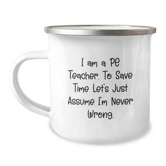 Funny PE Teacher Camping Mug Gifts from Friends to PE Teacher for Christmas - Image 1