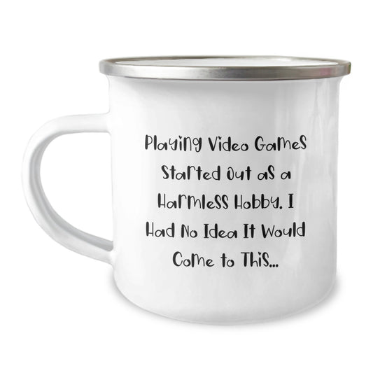 Funny Playing Video Games Camping Mug, Gifts from Friends for Men, Unique Christmas Unique Gifts - Image 1