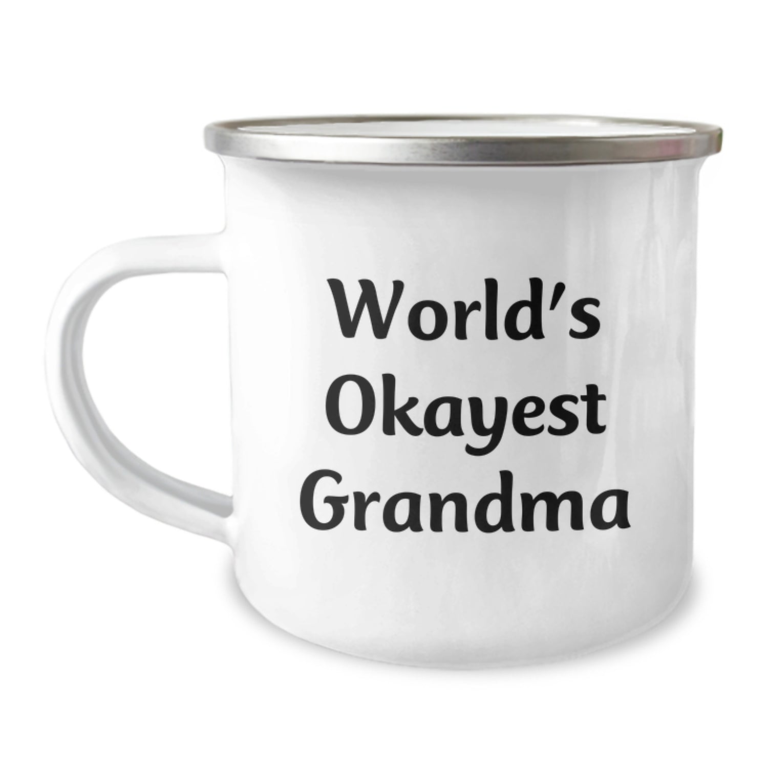 Funny Grandma Gifts from Men for Christmas Unique Gifts - World's Okayest Grandma Quote on Camping Mug - Image 1