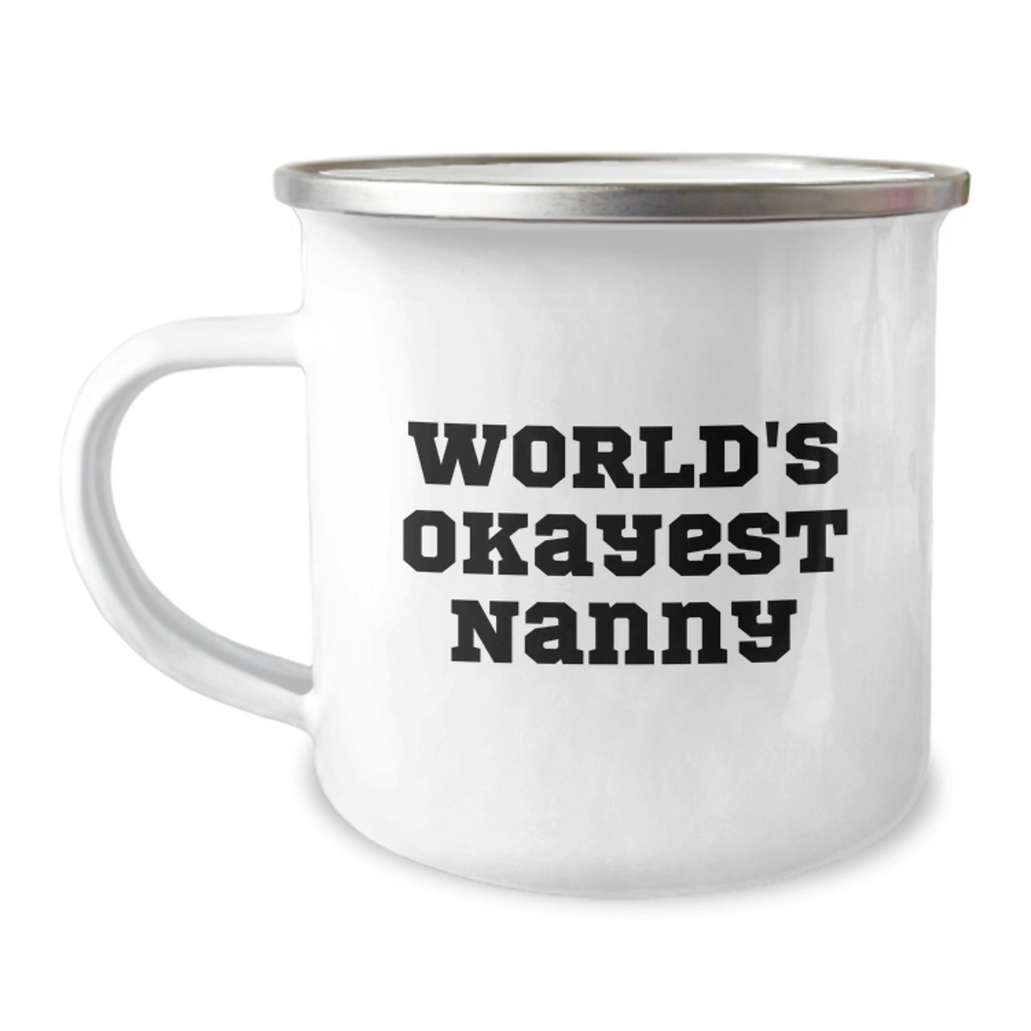 Funny Nanny Gifts from Friends and Family for the World's Okayest Nanny, Christmas Unique Camping Mug - Image 1