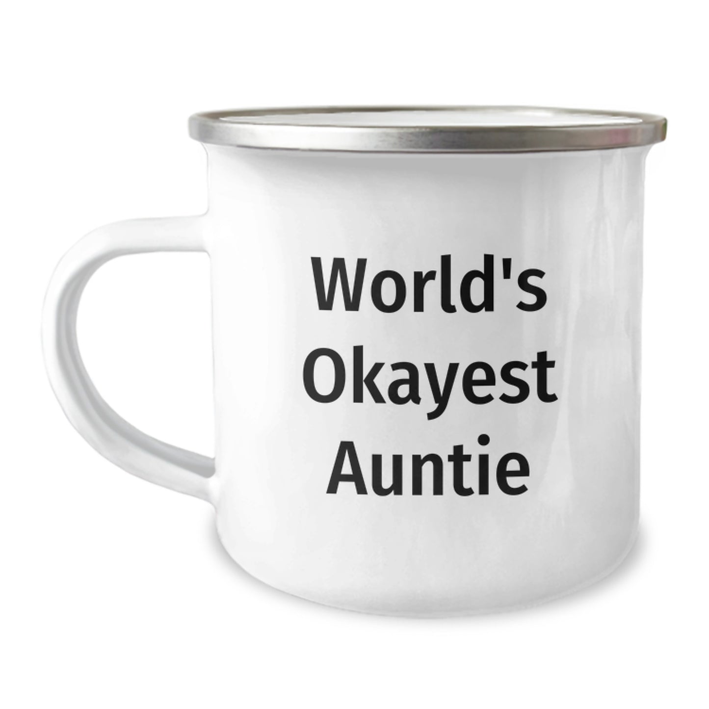 Funny Auntie Gifts for Christmas, World's Okayest Auntie Camping Mug, Unique Gifts for Auntie from Family - Image 1