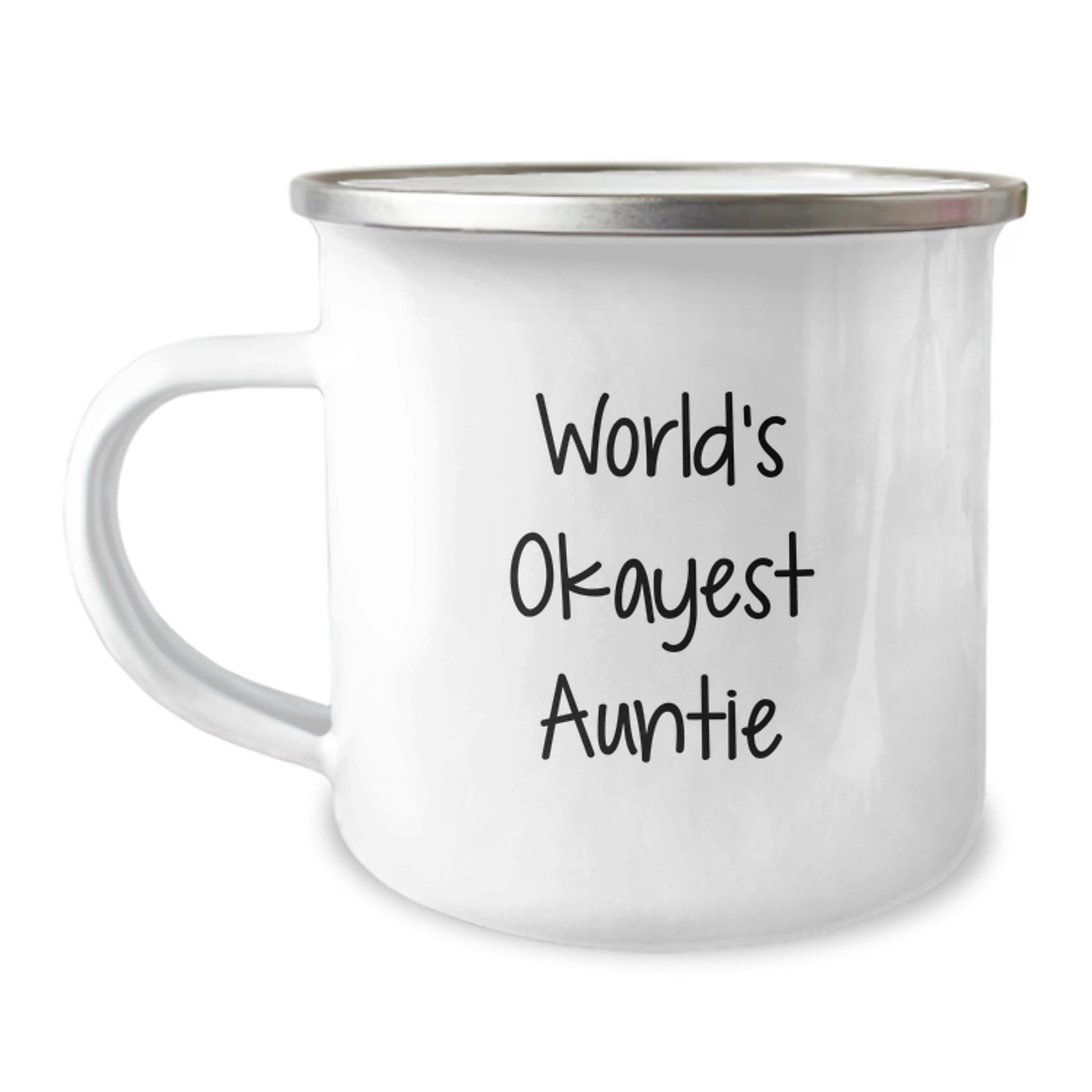 Funny Auntie Gifts from Family - World's Okayest Auntie Camping Mug for Aunties - Unique Christmas Unique Gifts for Auntie - Image 1
