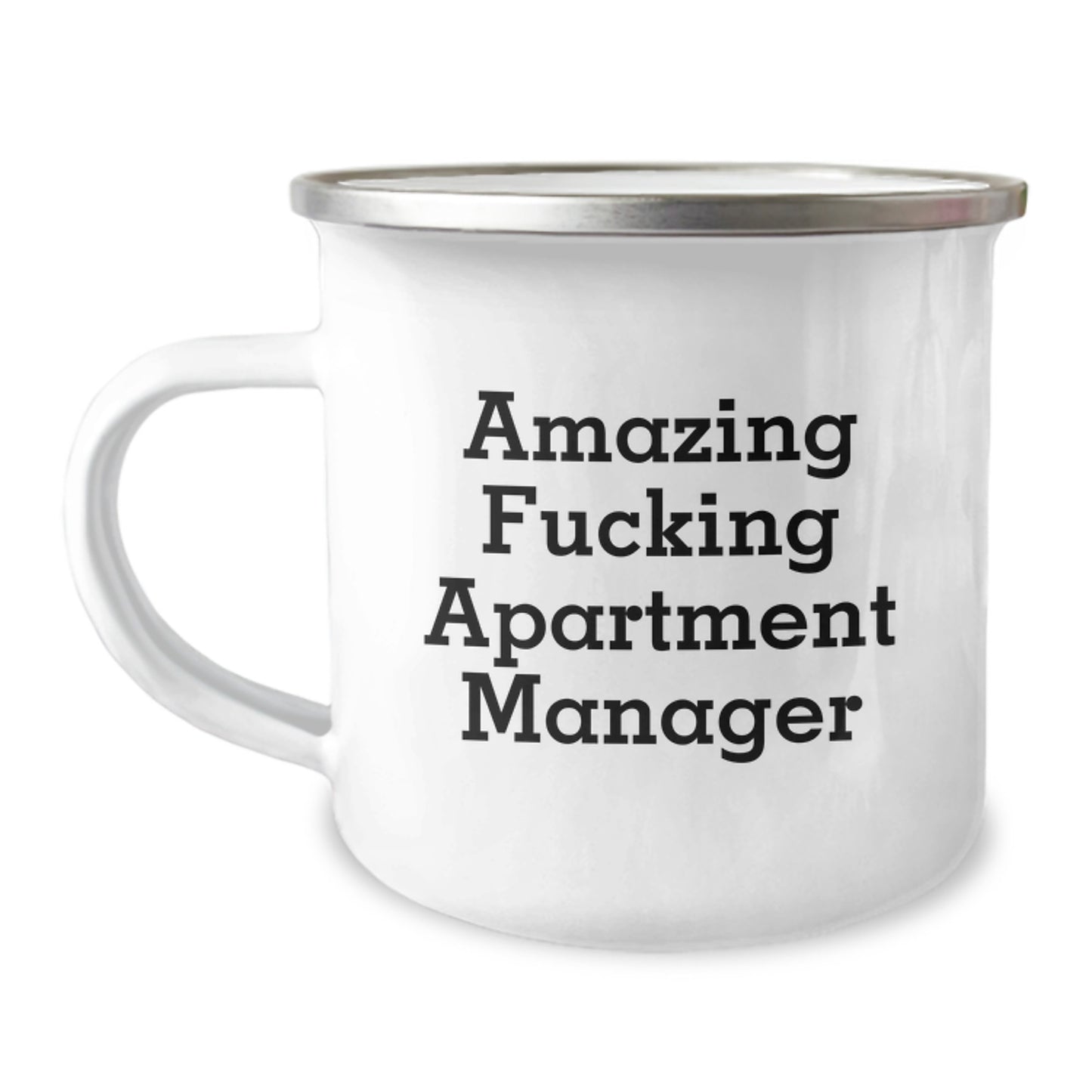 Funny Gifts from Friends to Apartment Manager Christmas Unique Mugs - 'Amazing F--king Apartment Manager' Inscribed Camping Mug for Men Women Coworkers - Image 1