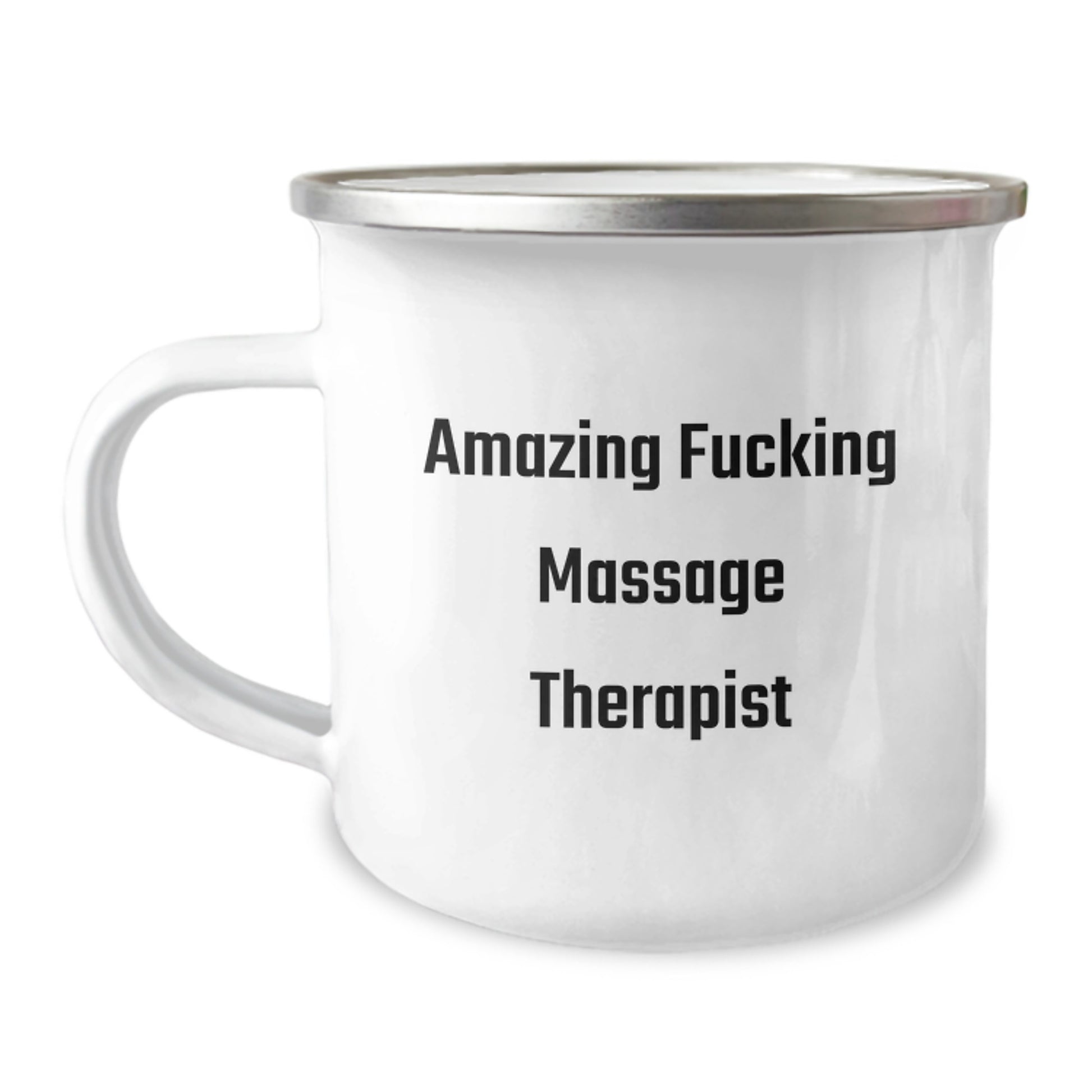 Funny Massage Therapist Gifts, 'Amazing F--king Massage Therapist' Quote, Camping Mug, 12 oz Stainless Steel, Christmas Unique Gifts from Friends to Massage Therapist - Image 1