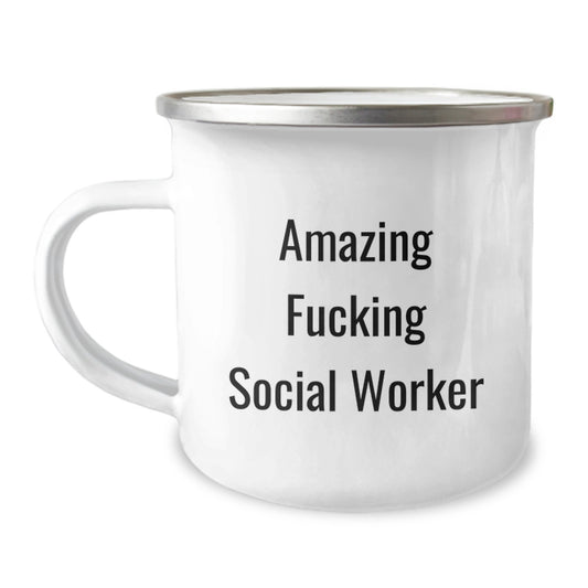 Funny Social Worker Gifts from Friends and Family - 'Amazing F--king Social Worker' Christmas Unique Mugs for Social Worker Men and Women - Image 1