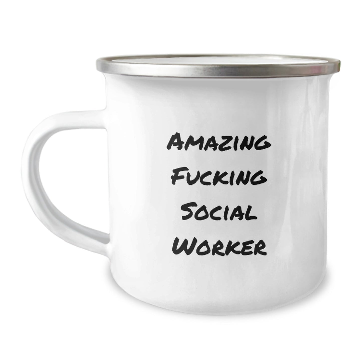 Funny Social Worker Gifts, Amazing Social Worker Mugs, Christmas Unique Gifts from Friends to Social Workers, 'Amazing F--king Social Worker' Quote - Image 1