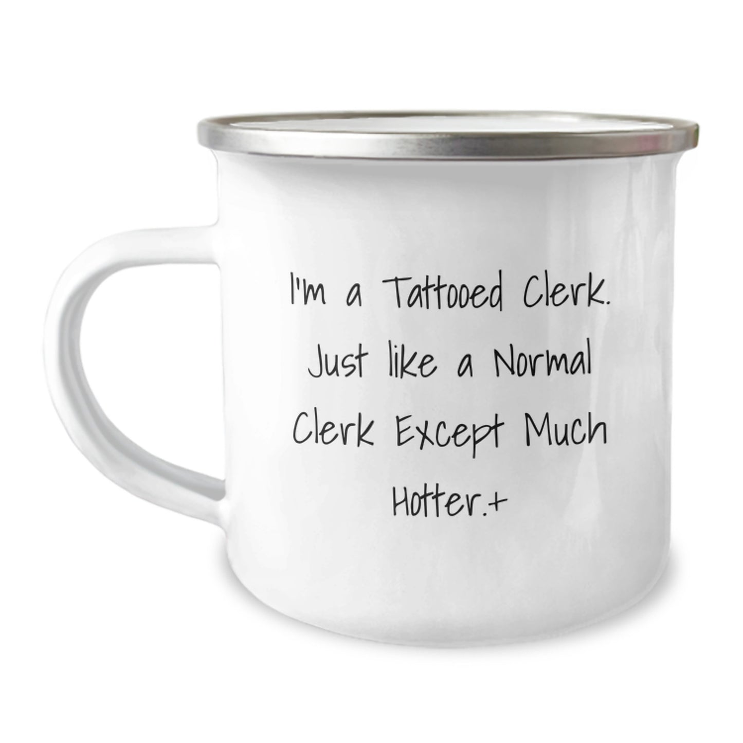 Funny Clerk Gifts from Friends and Family, Camping Mug for Clerk, 'I'm A Tattooed Clerk' Christmas Unique Gifts for Men - Image 1