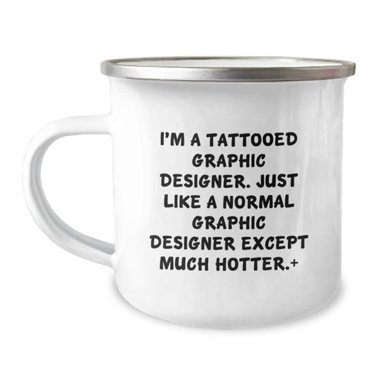 Funny Graphic Designer Gifts for Him, Graphic Designer Christmas Unique Mugs for Coworkers, 'I'm A Tattooed Graphic Designer' - Image 1