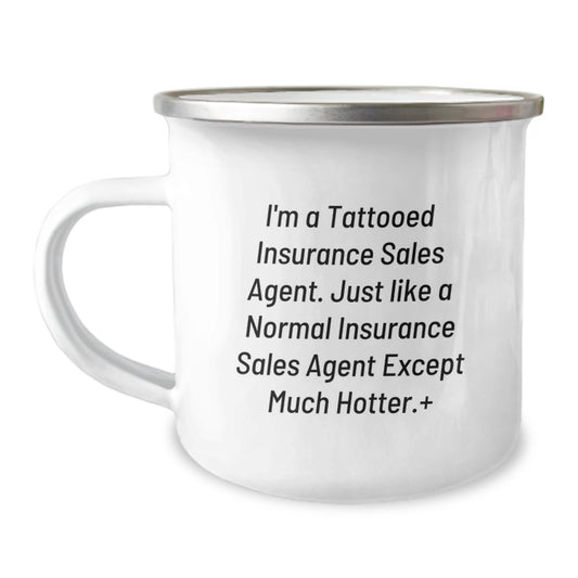 Funny Quote Insurance Sales Agent Gifts for Men - Hotter Than Normal Camping Mug Stainless Steel, Perfect Christmas Unique Gifts from Coworkers - Image 1