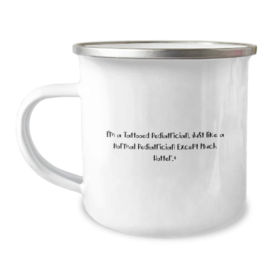 Funny Gifts from Friends for the Tattooed Pediatrician Christmas Camping Mug - Image 1