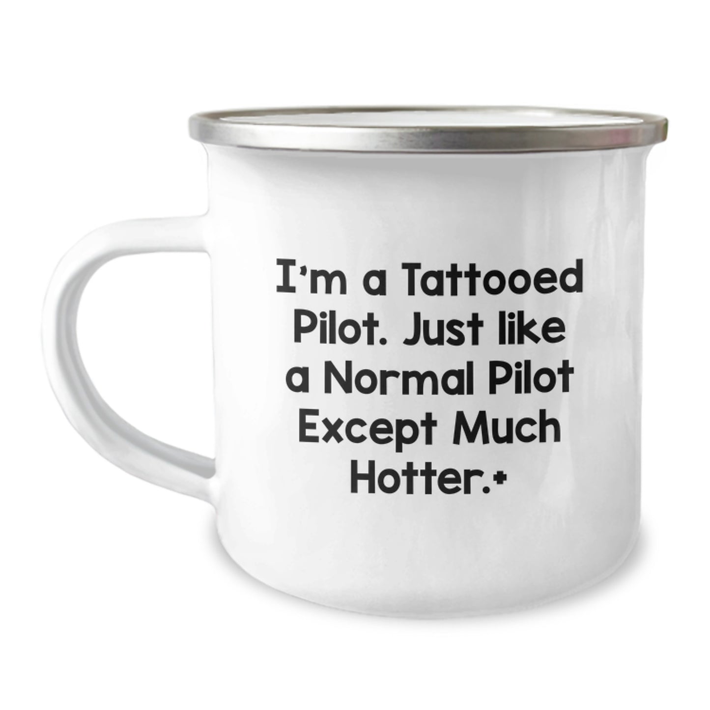 Funny Pilot Gifts for Men, Christmas Unique Presents from Friends or Family, Camping Mug with 'I'm A Tattooed Pilot' - Image 1