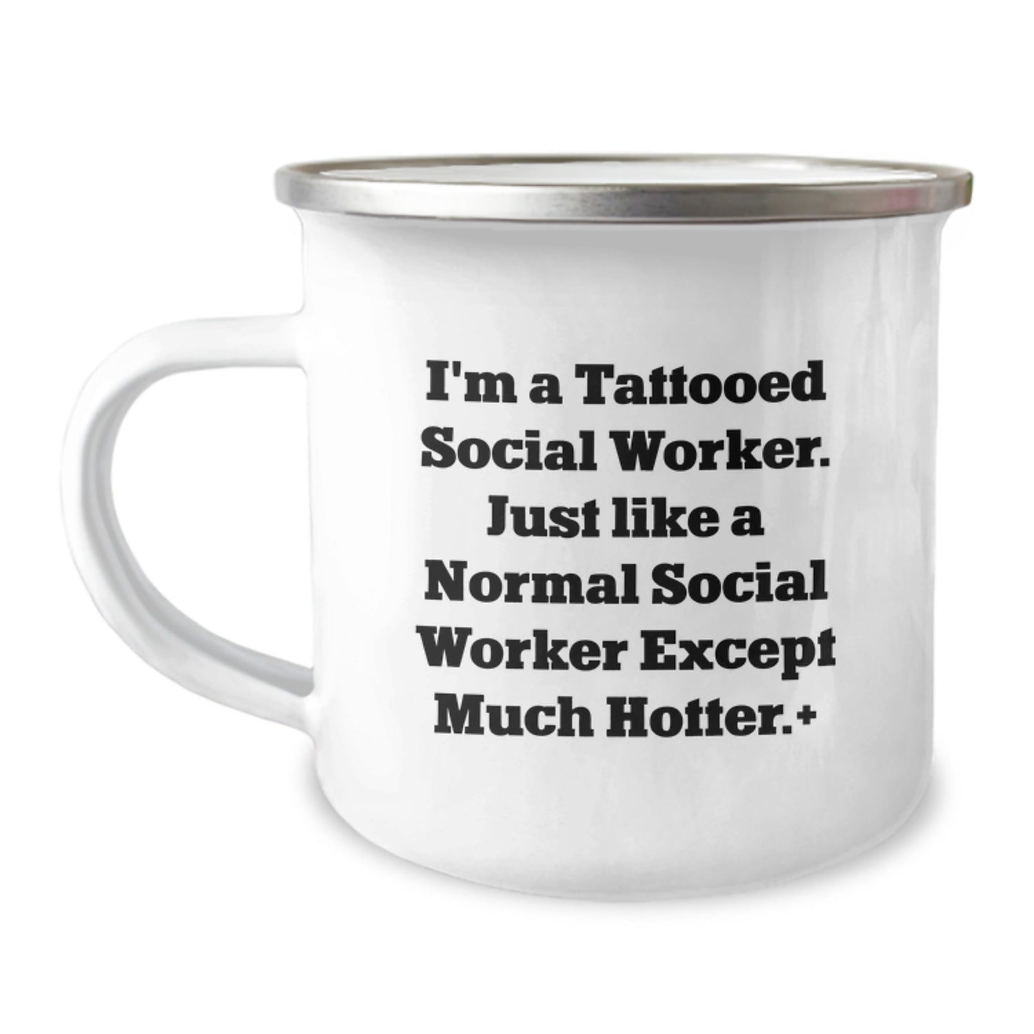 Funny Social Worker Gifts for Men and Women, Christmas Unique Mugs for Social Worker, Camping Mug with Quote 'I'm A Tattooed Social Worker. Just Like A Normal Social Worker Except Much Hotter.' - Image 1