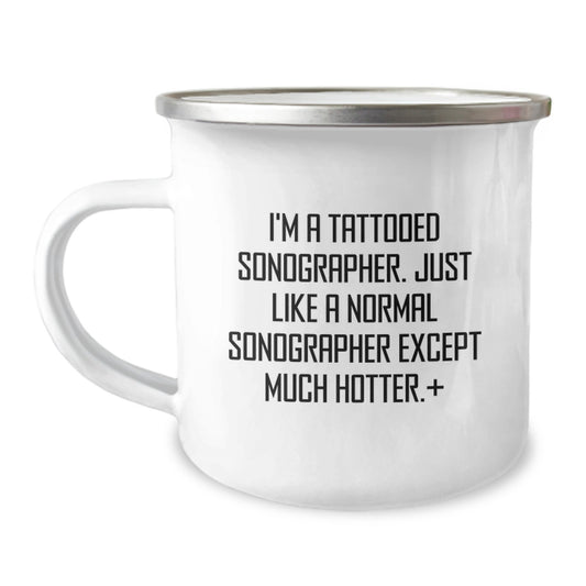 Funny Sonographer Gifts for Men - I'm A Tattooed Sonographer Gifts from Friends - Christmas Unique Coffee Mugs for Camping Enthusiasts - Image 1