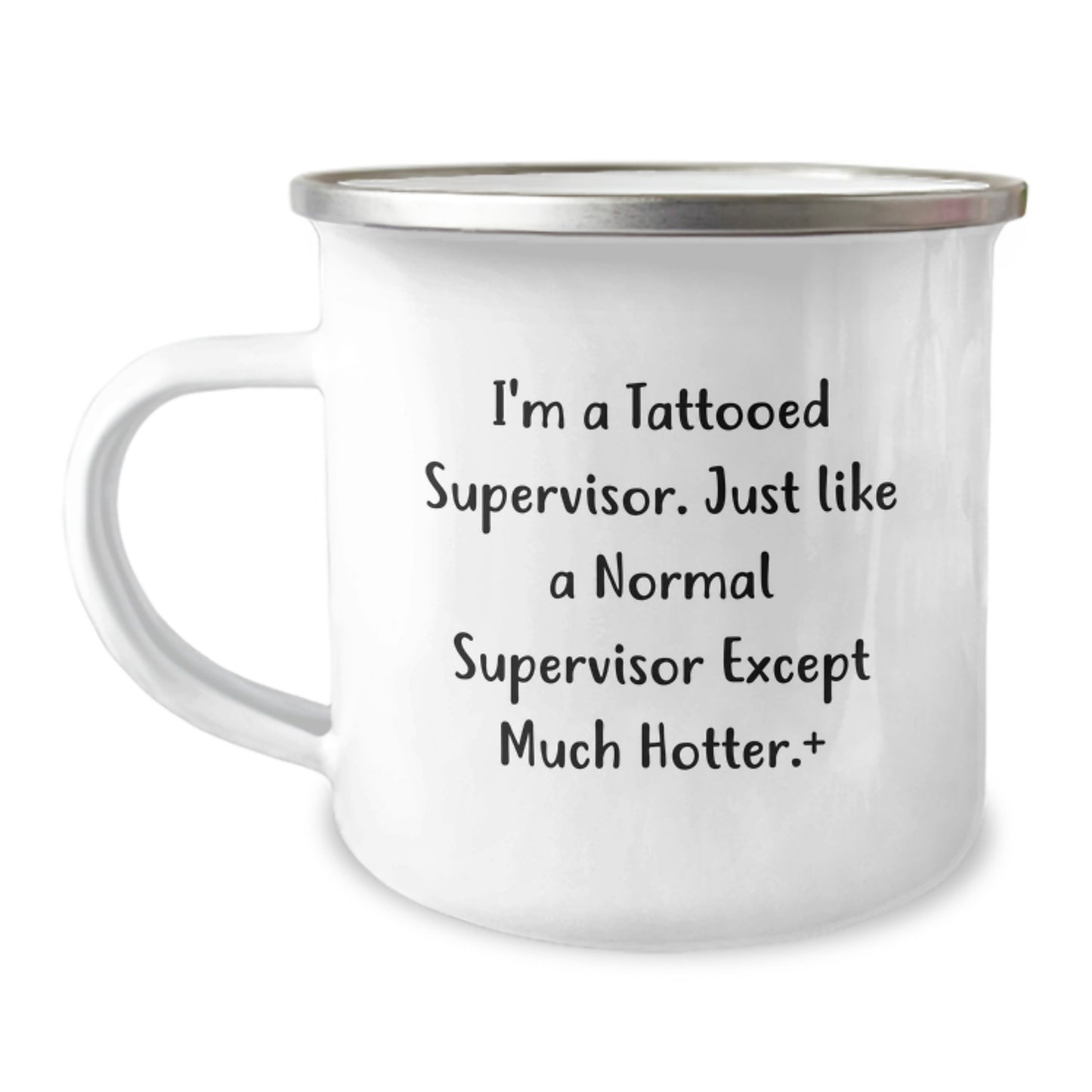 Funny Supervisor Gifts for Men, Unique Christmas Mug for Supervisor Friends, Funny Camping Mug with I'm A Tattooed Supervisor Quote - Image 1