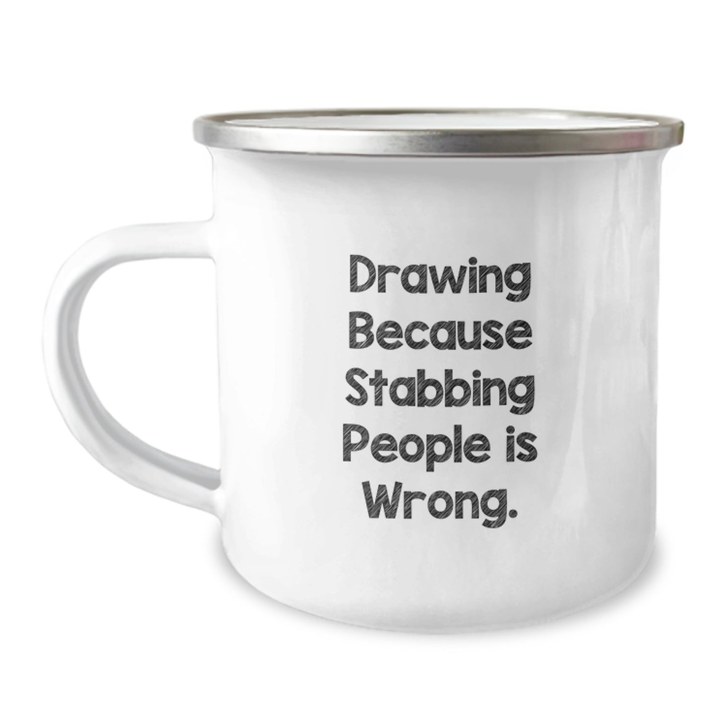 Funny Drawing Humor Gifts from Friends for Christmas Unique Presents - Camping Mug - Image 1