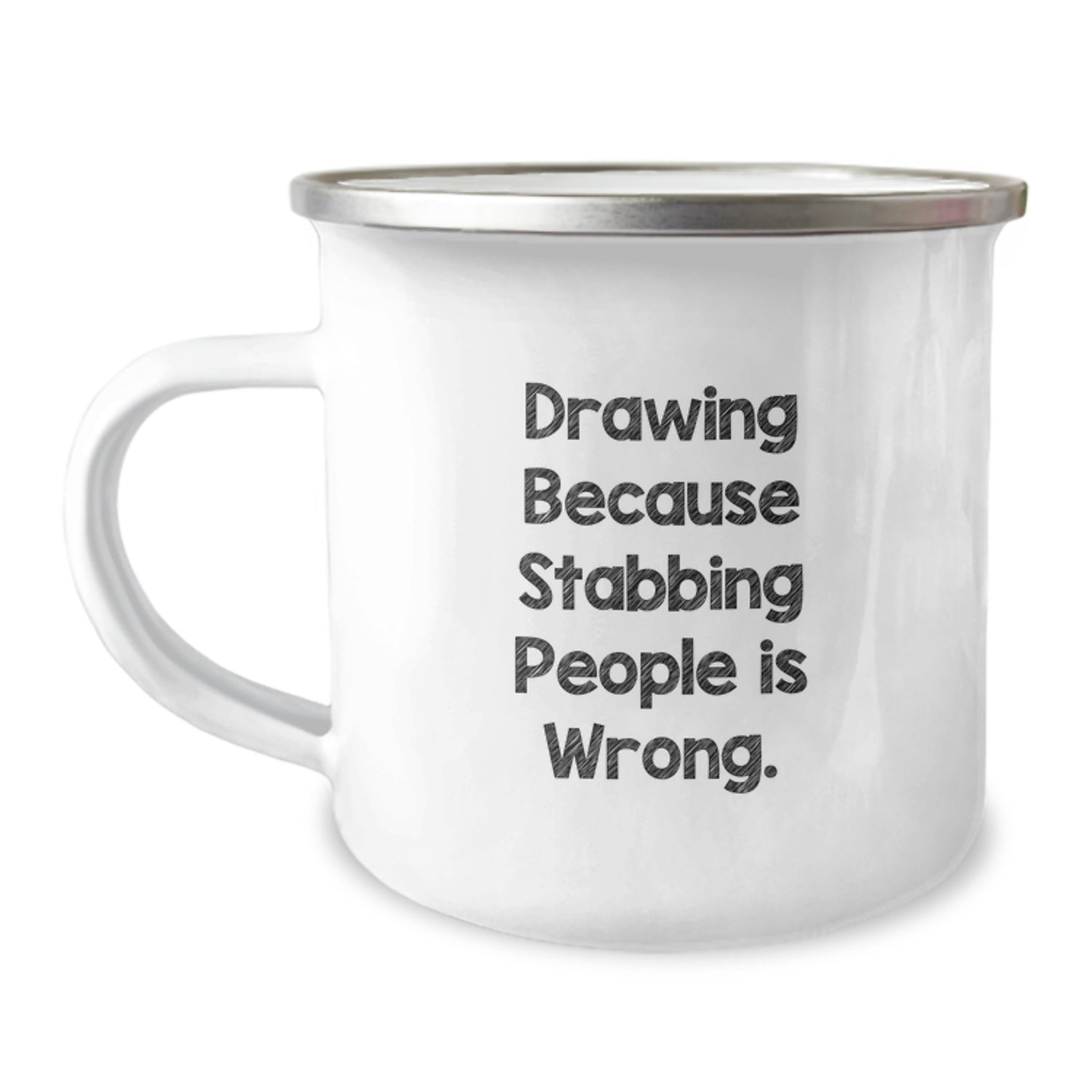 Funny Drawing Humor Gifts from Friends for Christmas Unique Presents - Camping Mug - Image 1