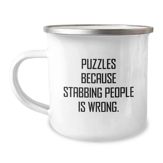 Camping Mug Gifts from Friends to Puzzles Lovers, Funny Quote Christmas Unique Gifts - Image 1