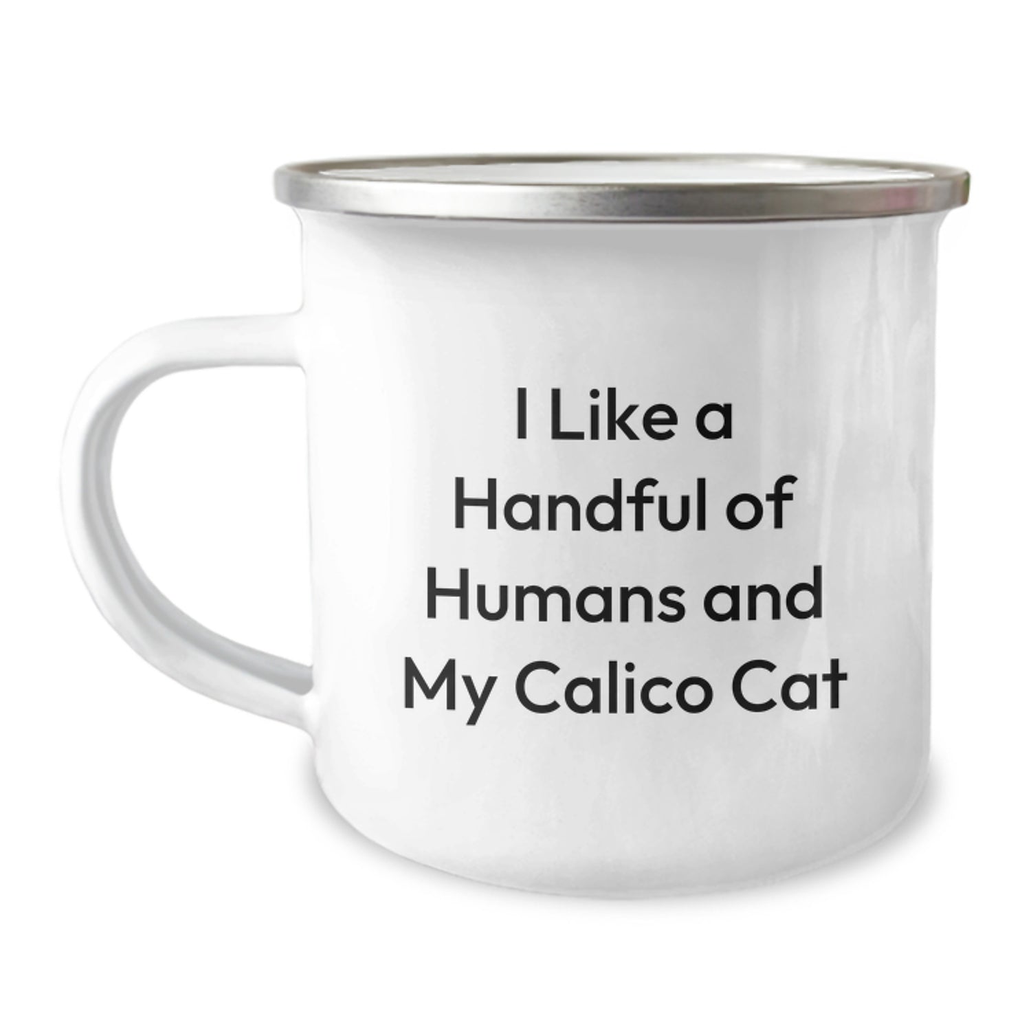 Funny Calico Cat Gifts from Friends for Calico Cat Lovers - I Like A Handful Of Humans And My Calico Cat Christmas Unique Mugs - Image 1
