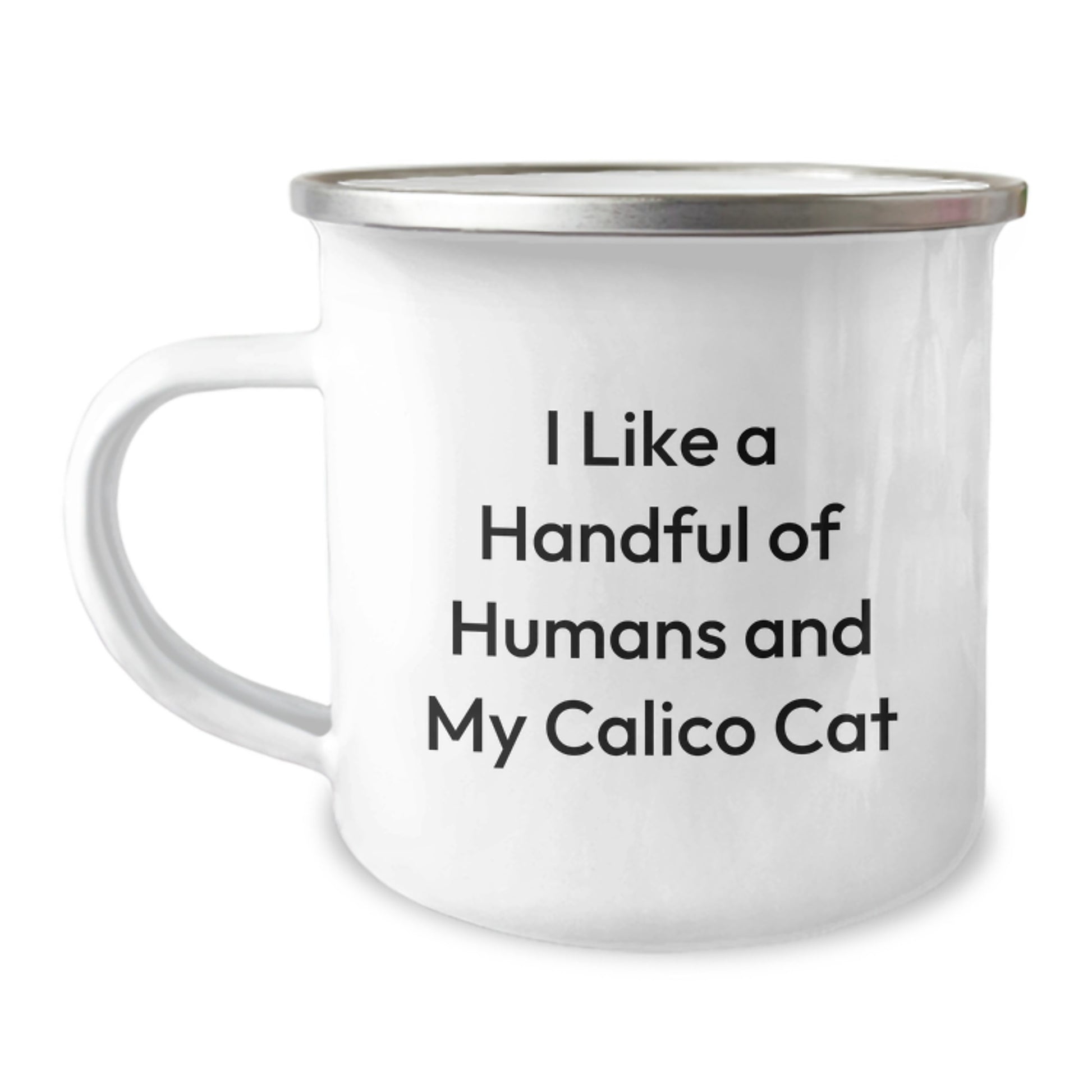 Funny Calico Cat Gifts from Friends for Calico Cat Lovers - I Like A Handful Of Humans And My Calico Cat Christmas Unique Mugs - Image 1