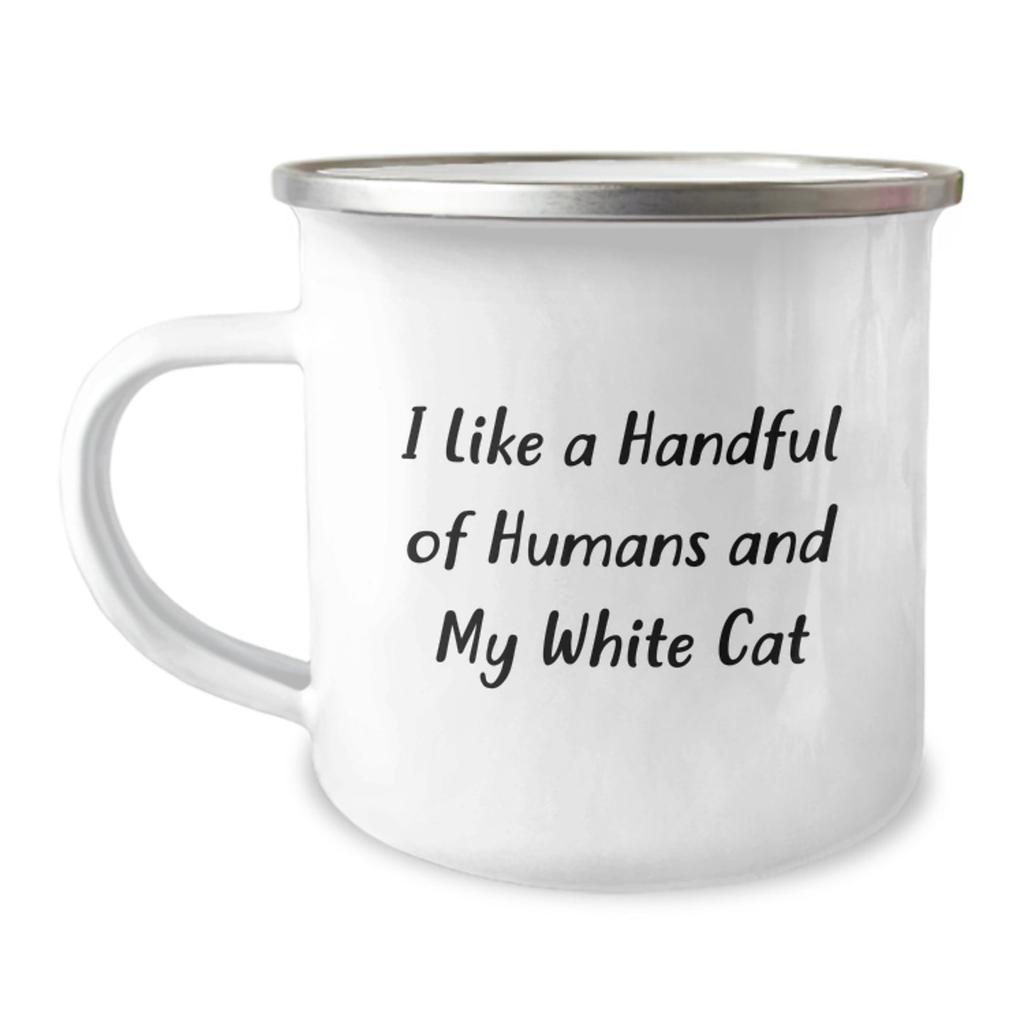 Funny White Cat Camping Mug Gifts from Friends and Family for White Cat Lovers at Christmas - Image 1