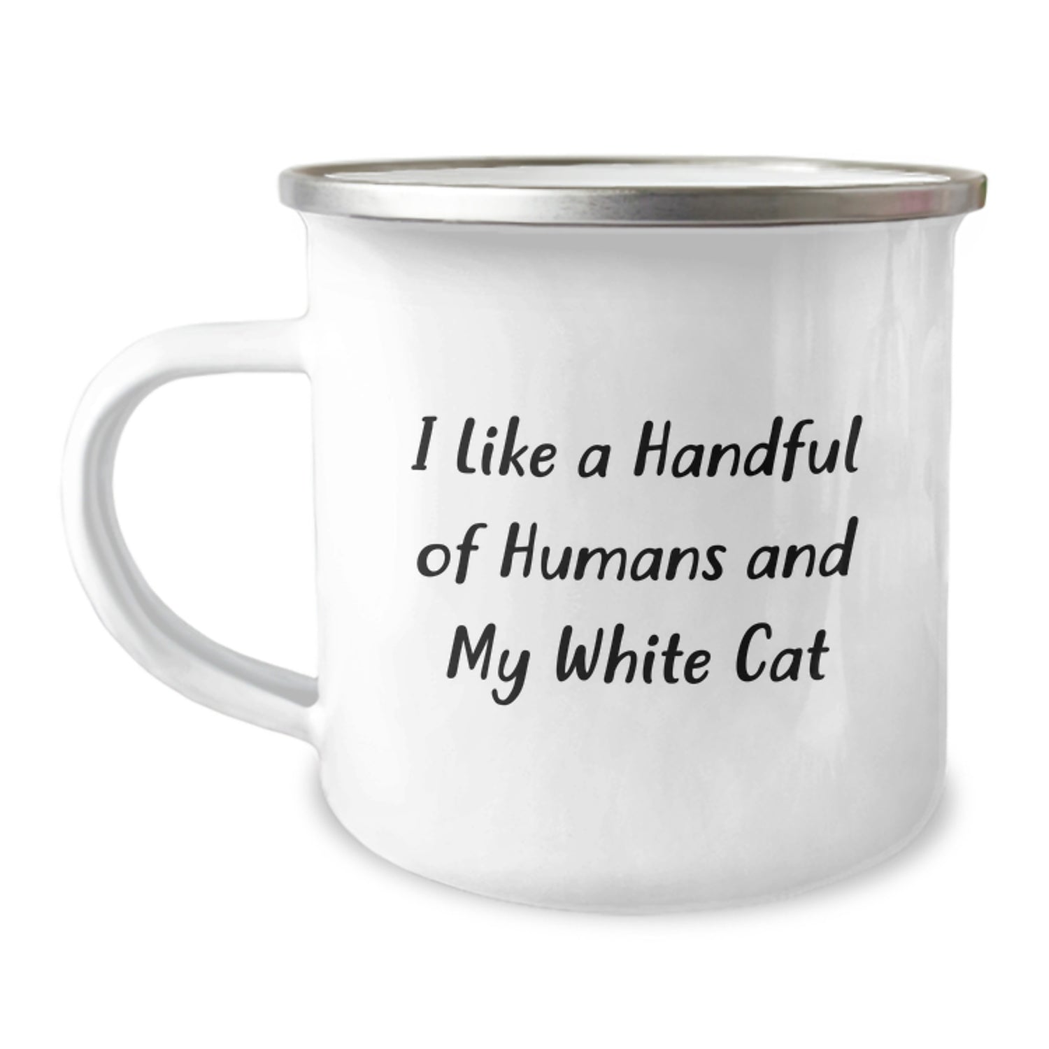 Funny White Cat Camping Mug Gifts from Friends and Family for White Cat Lovers at Christmas - Image 1