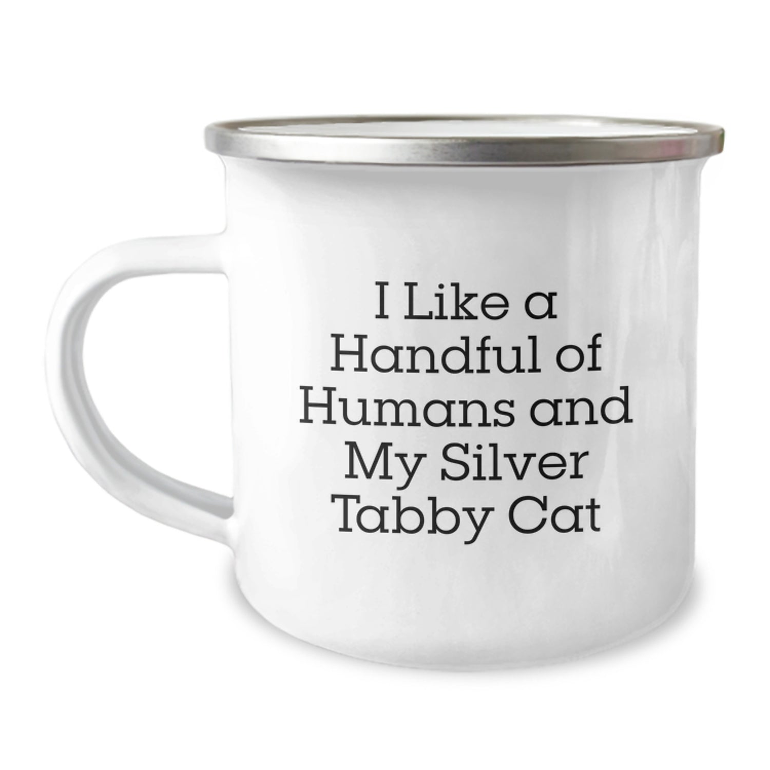 Funny Silver Tabby Cat Camping Mug Gifts from Men to Family This Christmas Unique - Image 1