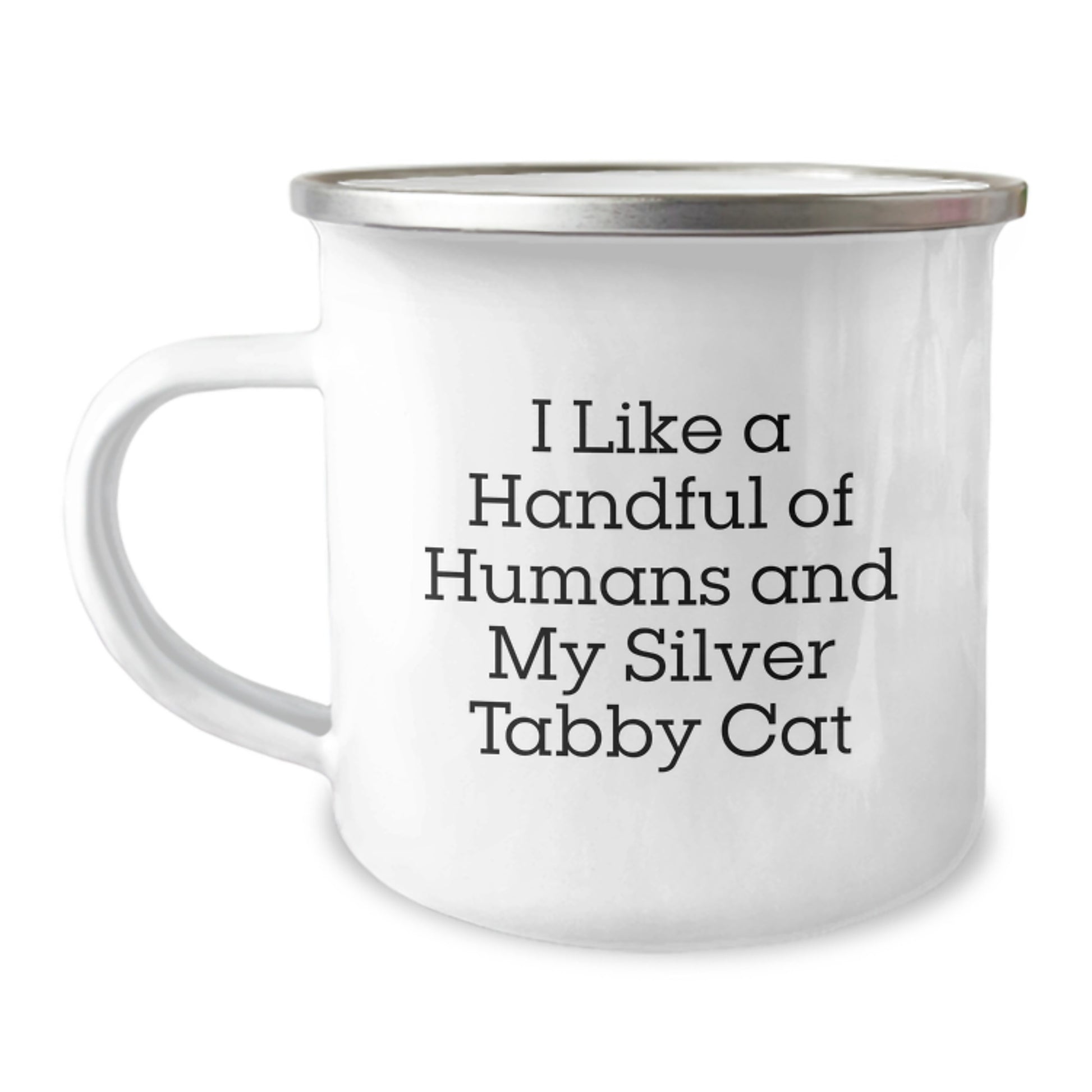 Funny Silver Tabby Cat Camping Mug Gifts from Men to Family This Christmas Unique - Image 1