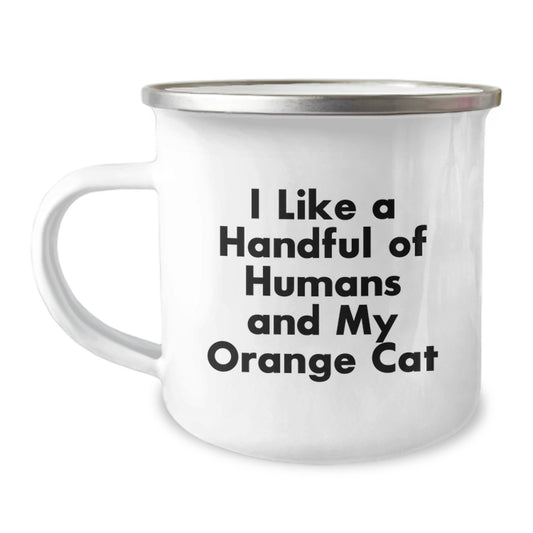 Funny Orange Cat Camping Mug Gifts from Men to Friends for Christmas Orange Cat Lovers - Image 1