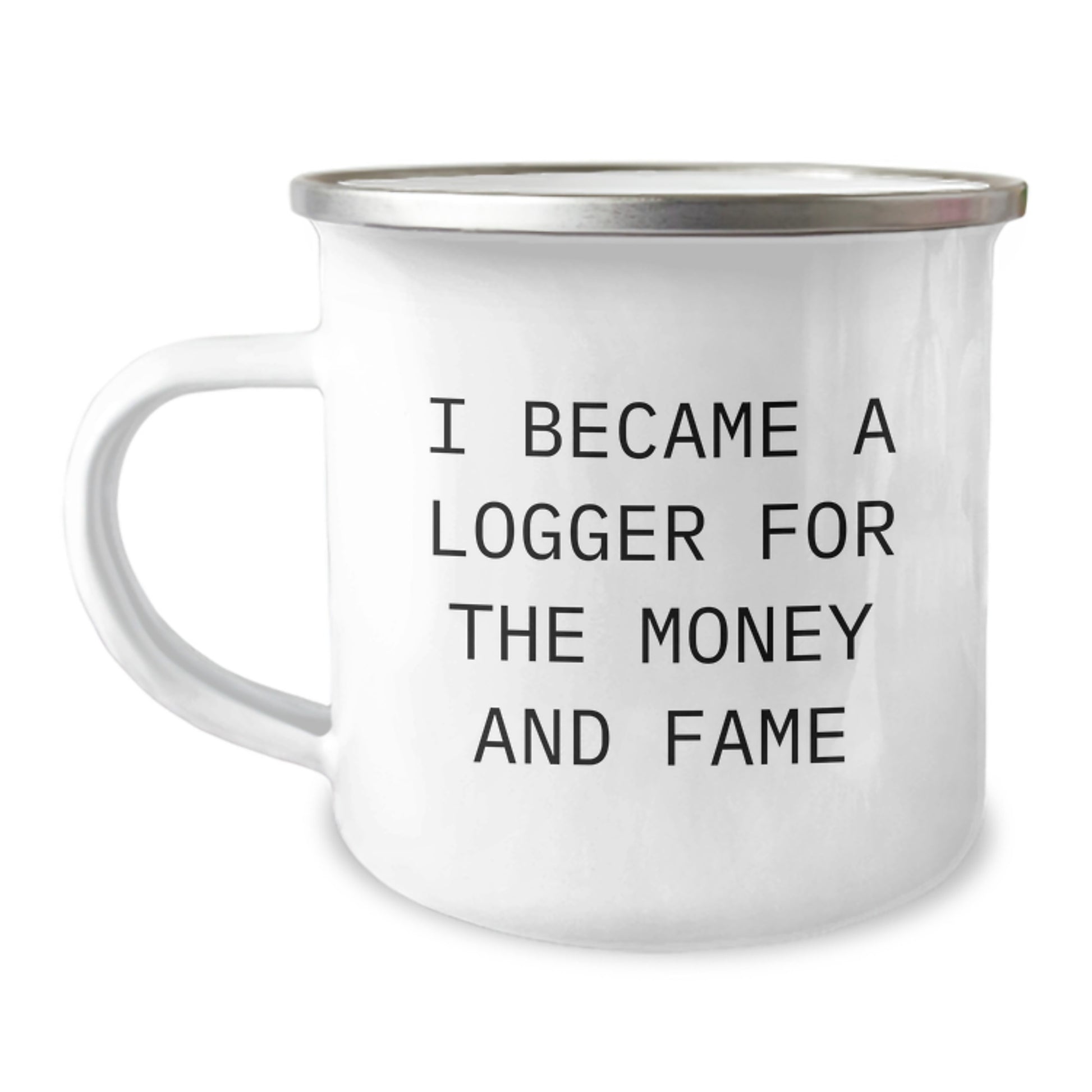 Logger Gifts For Men Funny Camping Mug I Became A Logger For The Money And Fame, Unique Christmas Unique Gifts, Gifts from Family, Logger Lover Mug - Image 1