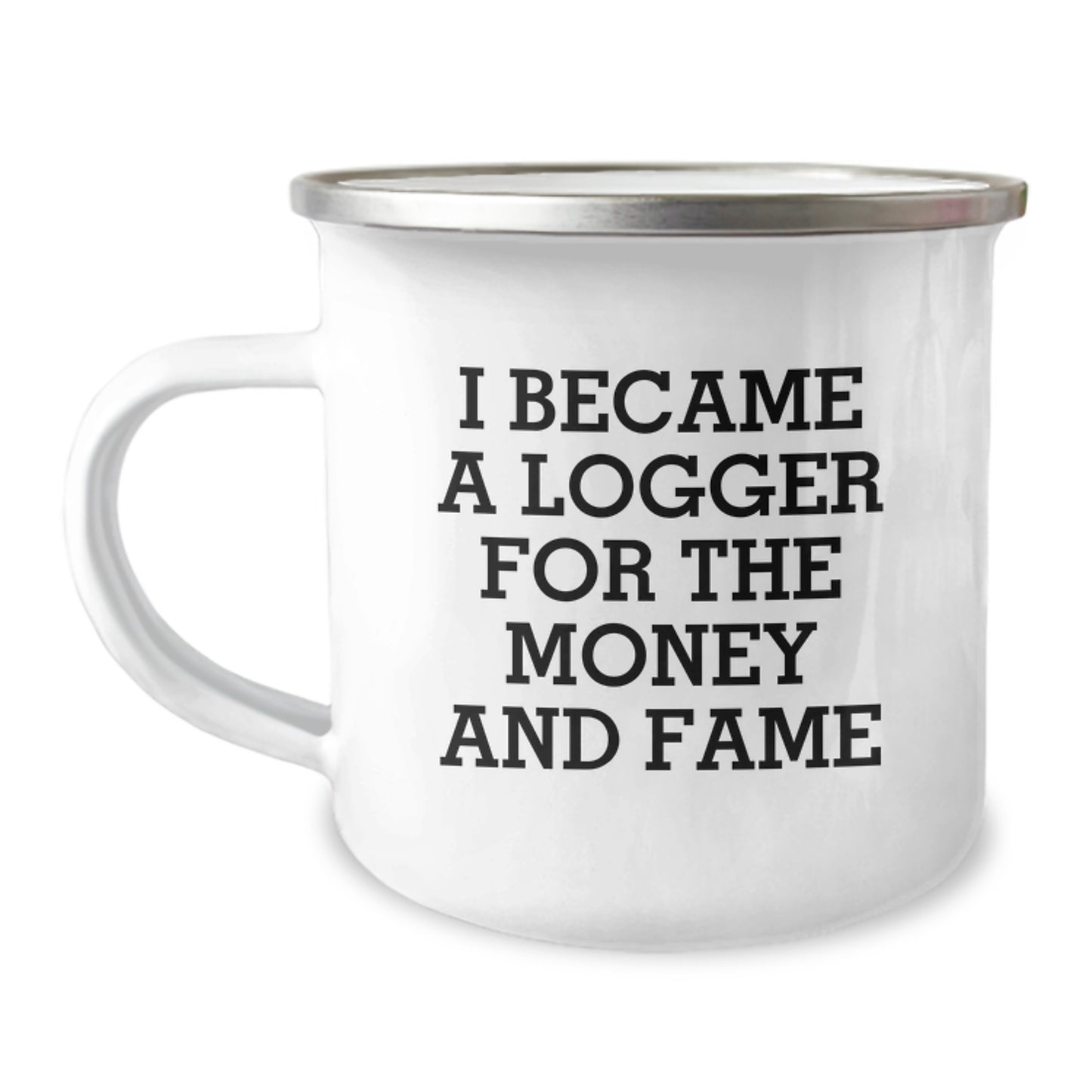 Funny Logger Gifts for Men, 'I Became A Logger For The Money And Fame', Christmas Unique Presents, Camping Mug for Logger Enthusiasts by Friends - Image 1