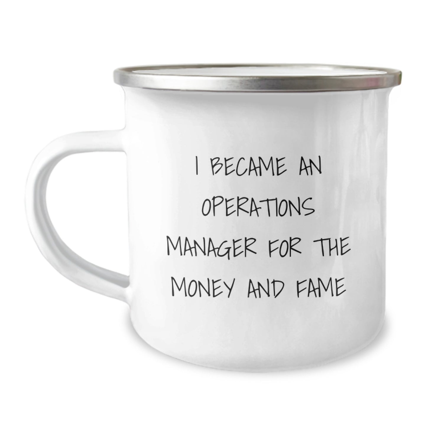Funny Operations Manager Gifts for Men, 'I Became An Operations Manager For The Money And Fame' Camping Mug, Unique Christmas Unique Gifts from Family - Image 1