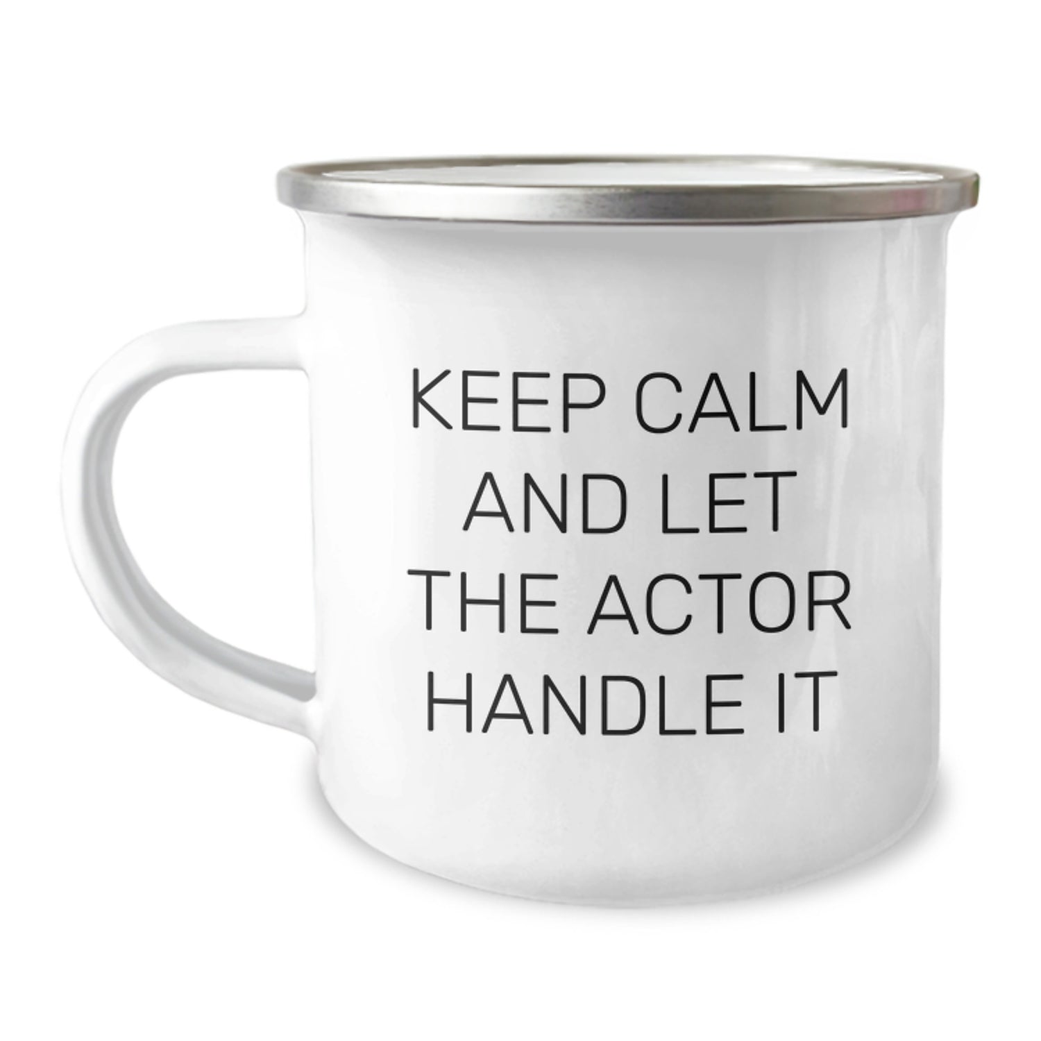 Funny Actor Camping Mug Gifts from Friends for Actor Men - Keep Calm And Let The Actor Handle It Christmas Unique Gifts - Image 1