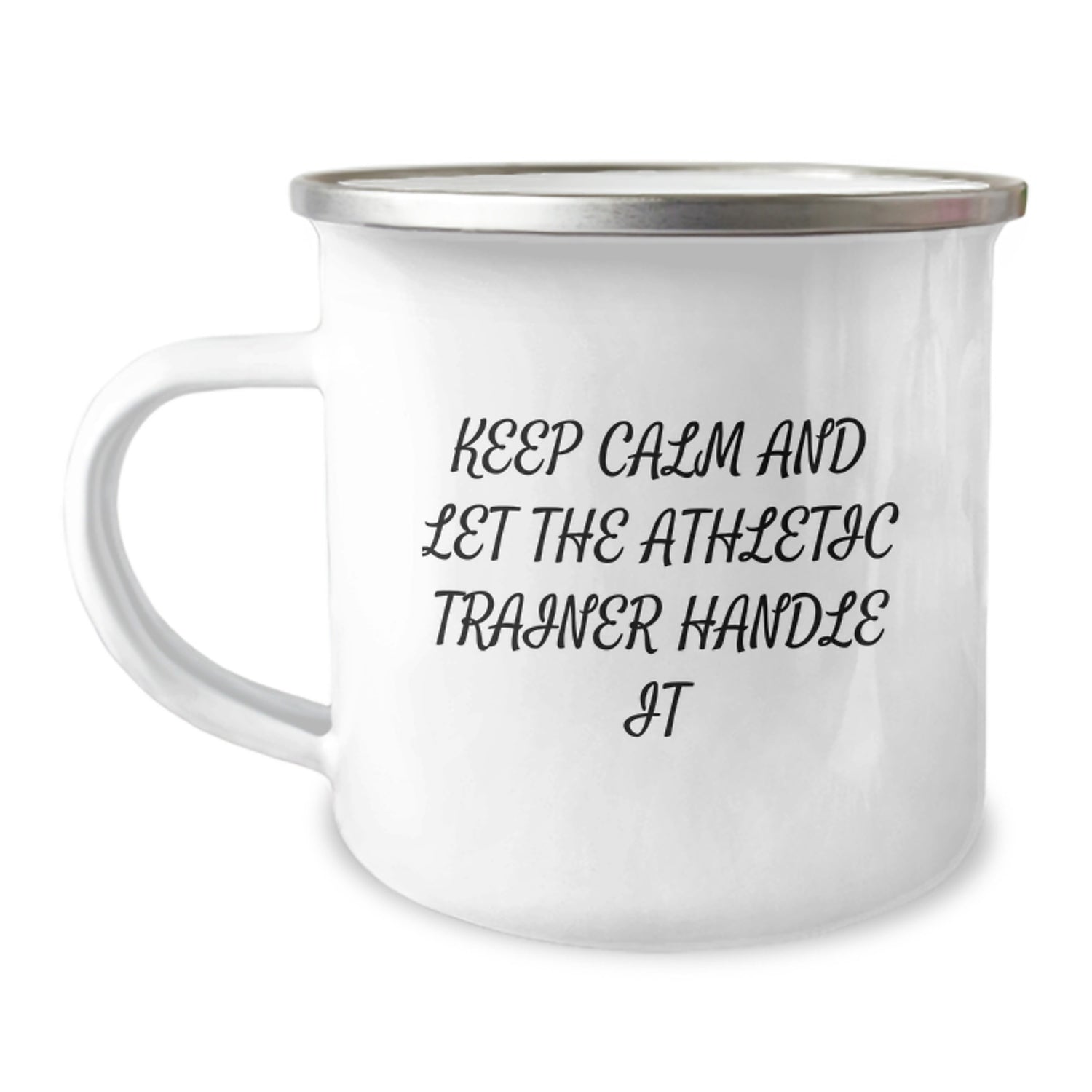Funny Gifts from Men for Athletic Trainer Friends - Keep Calm And Let The Athletic Trainer Handle It Camping Mug for Christmas - Image 1