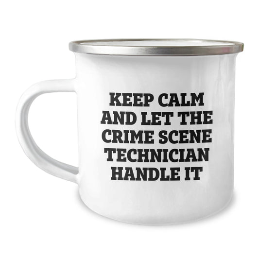 Funny Crime Scene Technician Christmas Unique Gifts from Friends for Crime Scene Technician Lover Stainless Steel Camping Mug - Image 1