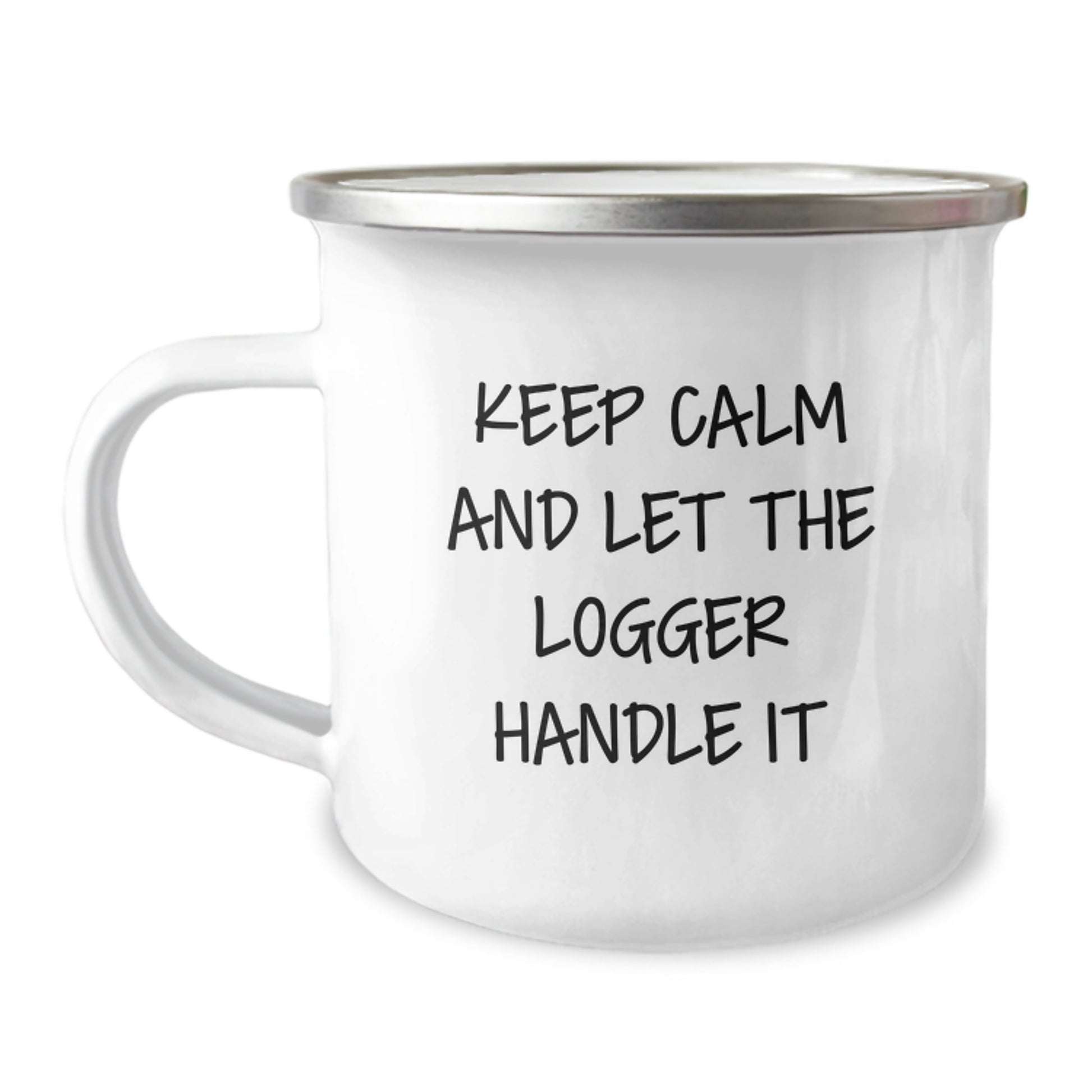 Logger Gifts for Men, Funny Keep Calm Camping Mug, Graduation Unique Gifts from Friends - Image 1