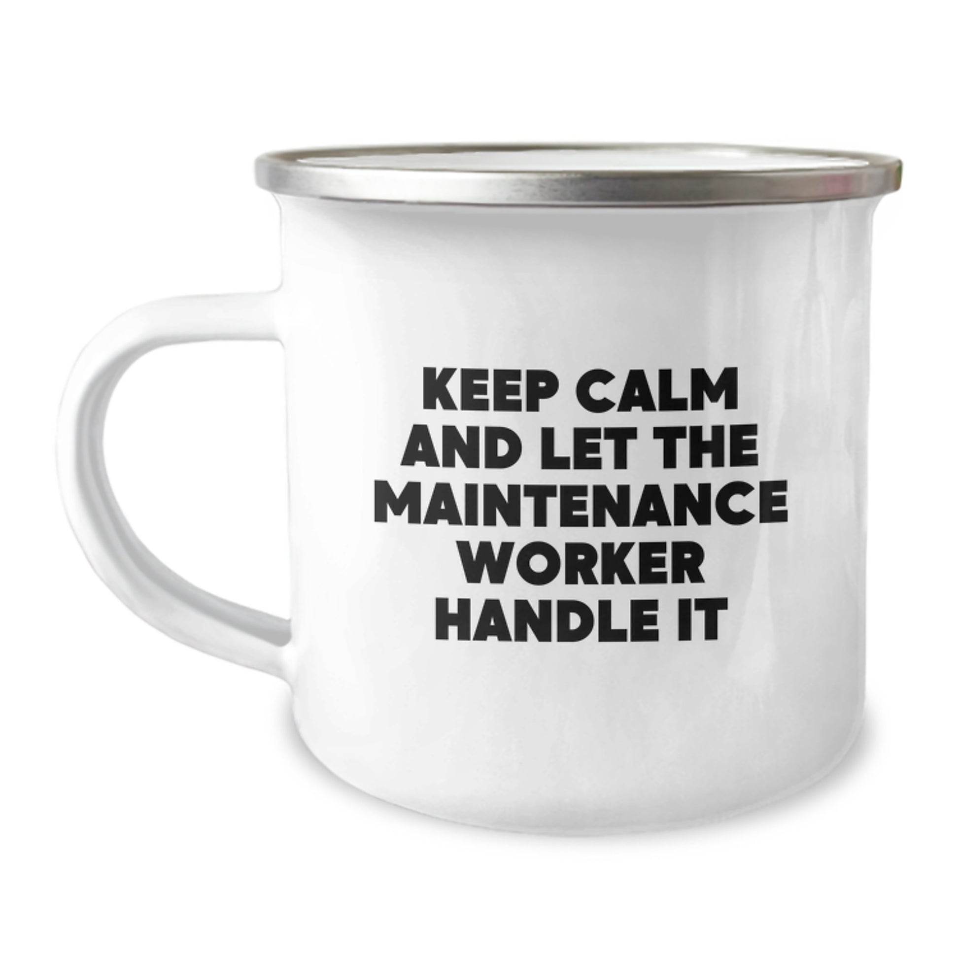 Gifts from Friends and Family, Funny Maintenance Worker Mugs, Keep Calm and Let the Maintenance Worker Handle It, 12 oz Stainless Steel Camping Mug for Maintenance Worker Graduation Unique Gifts - Image 1