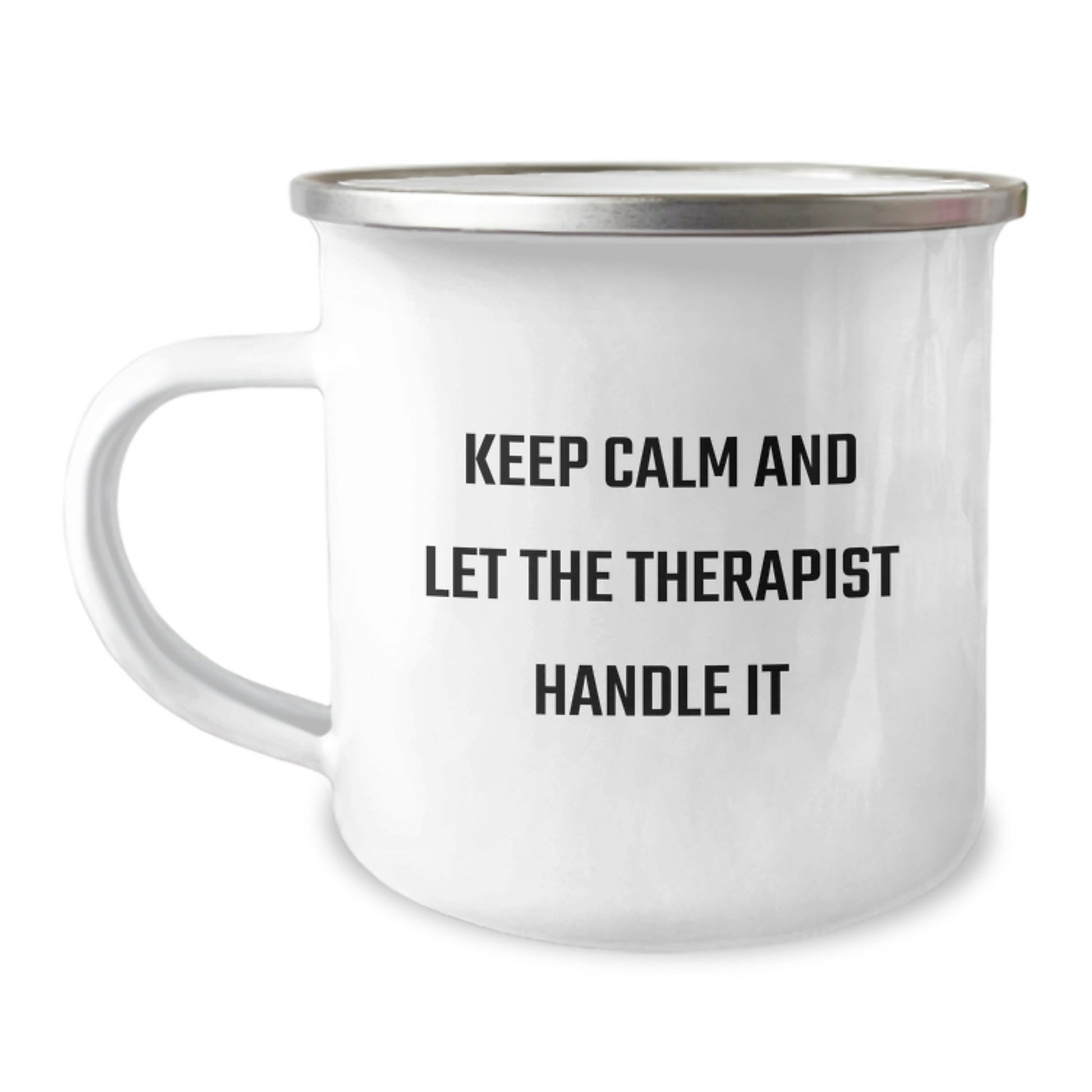 Funny Therapist Gift Ideas, Keep Calm And Let The Therapist Handle It, Camping Mug for Therapists, Christmas Unique Gifts from Friends - Image 1