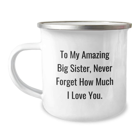 Cute Inspirational Big Sister Camping Mug Gifts from Family Members to Big Sister on Christmas Unique Gifts - Image 1