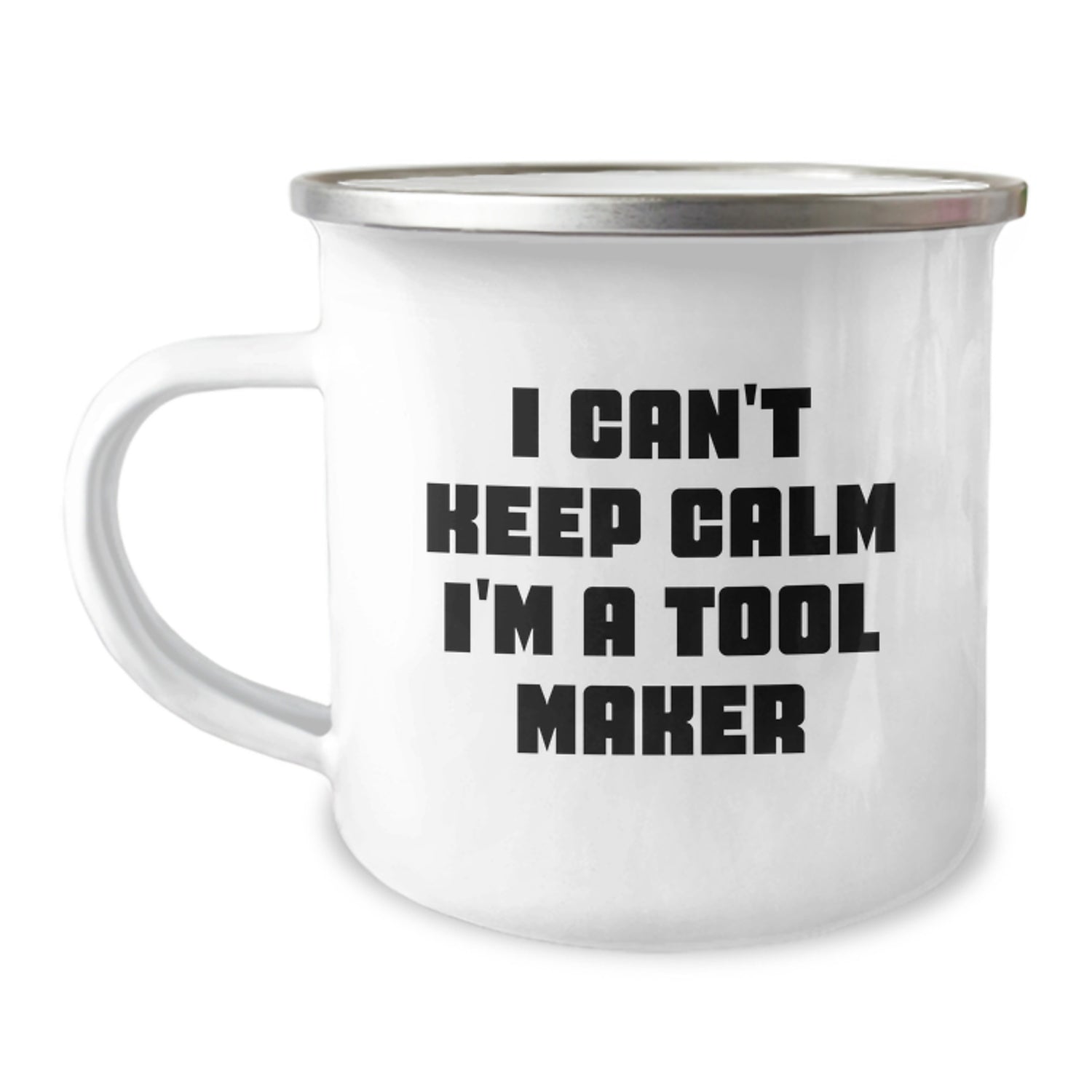 Funny Tool Maker Gifts from Friends, Unique Camping Mug for Tool Makers' Christmas, 'I Can't Keep Calm I'm A Tool Maker' - Image 1