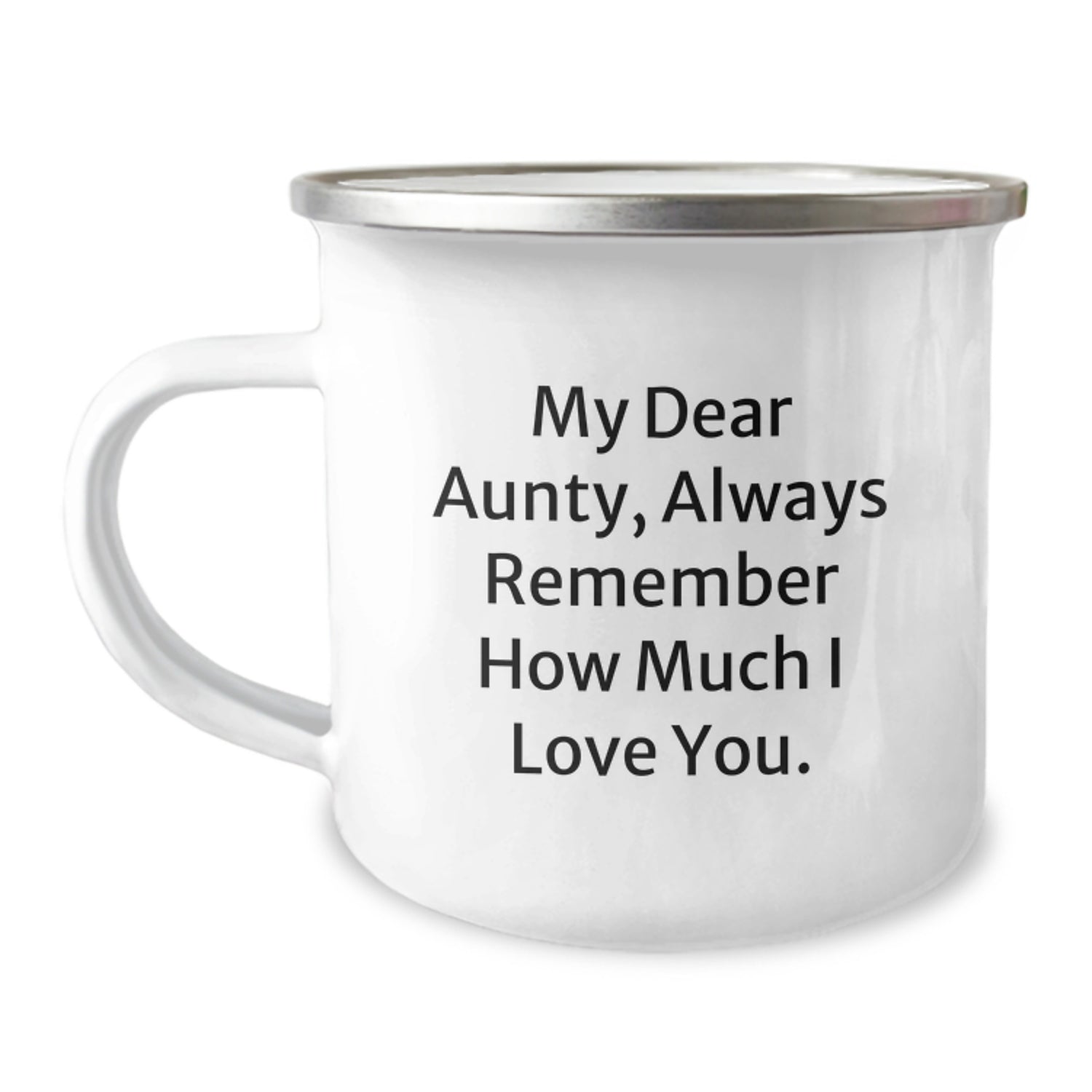 Funny Aunty Quotes Gifts from Men to Women, Unique Christmas Unique Gifts for Aunty, Enamel Camping Mug - Image 1