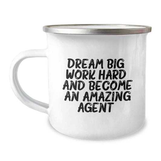 Funny Agent Camping Mug Gifts from Friends to Agent for Christmas Dream Big Work Hard And Become An Amazing Agent. - Image 1
