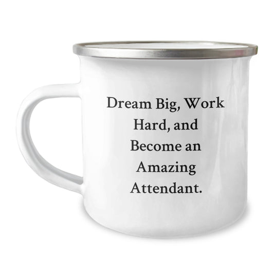 Funny Attendant Gifts from Men to Friends, Become an Amazing Attendant Camping Mug, Inspirational Quote for Attendant - Image 1