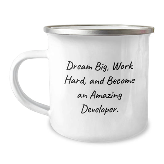 Funny Developer Gifts from Friends for Birthday, Inspired by 'Dream Big, Work Hard, And Become An Amazing Developer.' - Image 1