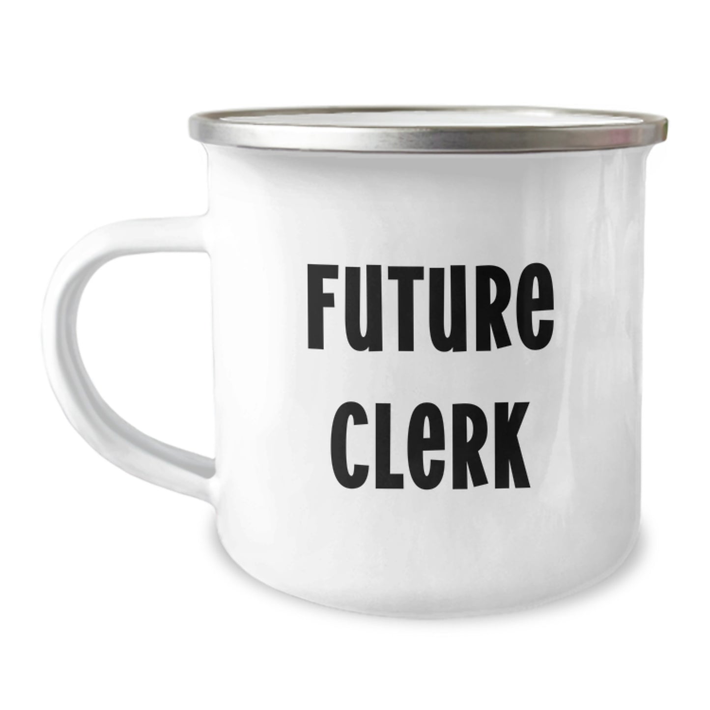 Funny Future Clerk Camping Mug Gifts from Friends for Birthday Morning - Image 1