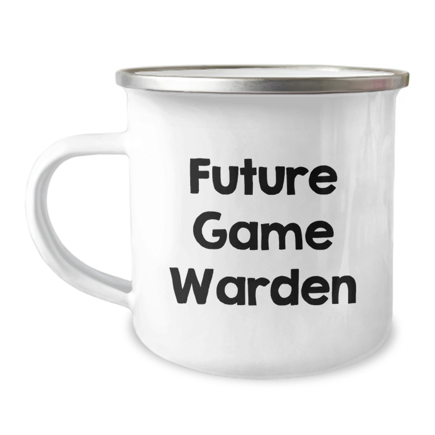 Funny Game Warden Gifts from Friends and Family, Future Game Warden Camping Mug Birthday Unique Gifts, 'You're Future Game Warden' Quote, 12 oz Stainless Steel Enamel Finish - Image 1