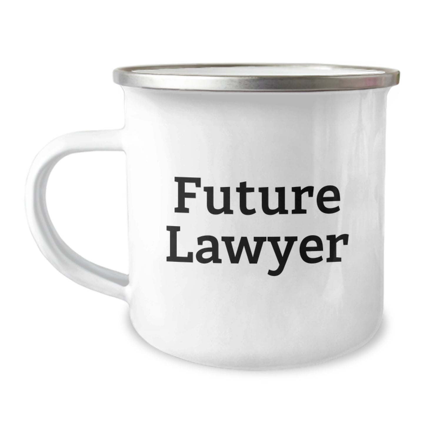 Funny Future Lawyer Birthday Unique Gifts from Friends - 'A Lawyer's Passion for Adventure Starts Here' Quote on Camping Mug - Image 1