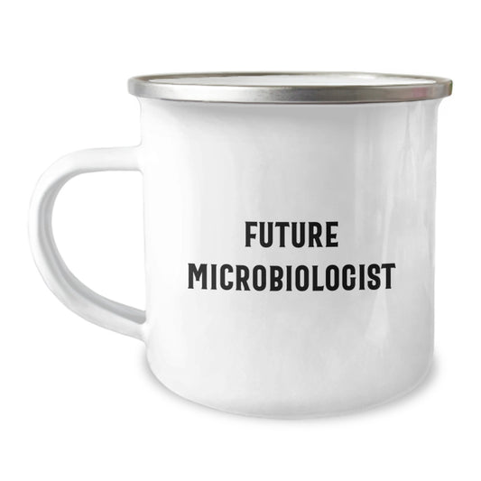 Funny Future Microbiologist Gift for Birthday, Camping Mug from Friends to Coworkers, Inspirational Quote 'I'm Not a Morning Person, But I'm a Microbiologist' - Image 1