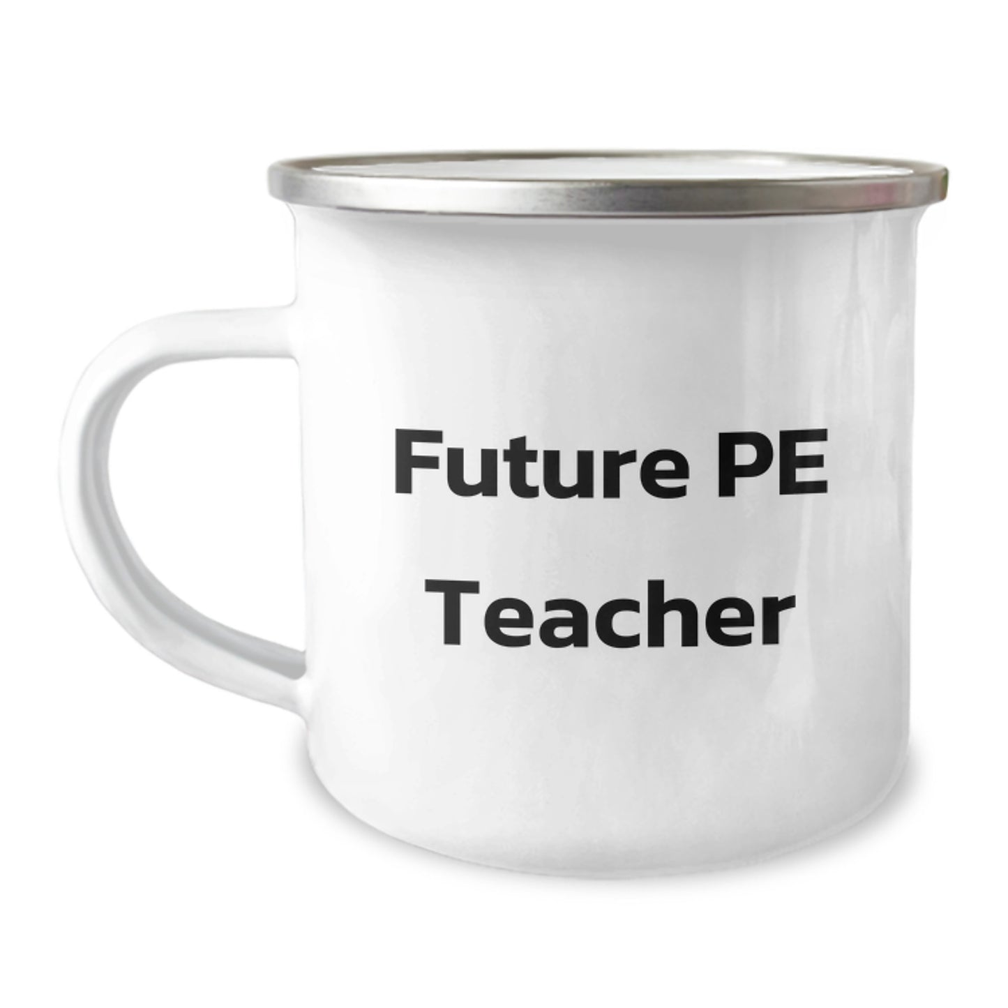 Funny Future PE Teacher Gifts from Family for New PE Teacher, Camping Mug for Graduation Unique Gifts - Image 1