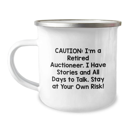 Funny Auctioneer Camping Mug for Men, Unique Gifts from Friends to Colleagues, Christmas Unique Gifts for Auctioneers - Image 1