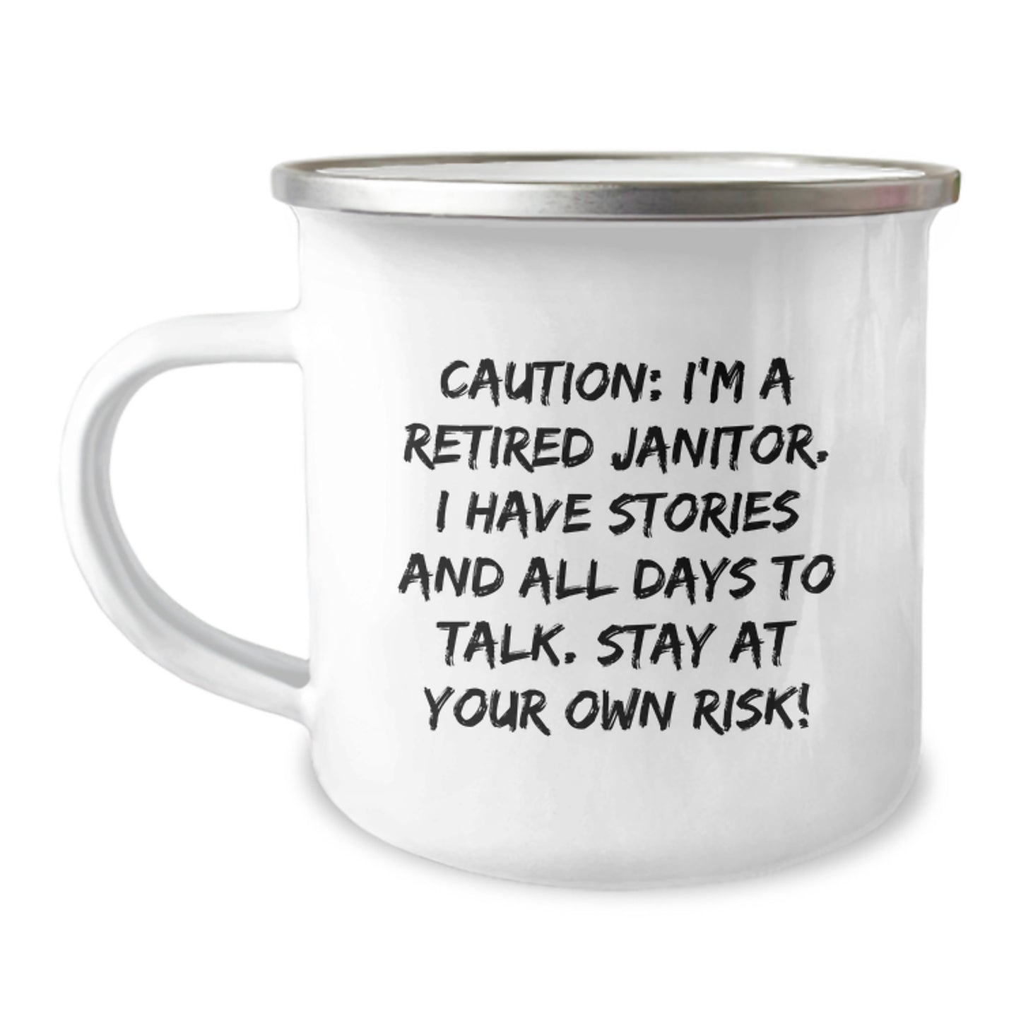 Funny Janitor Gifts for Men, 'I'm a Retired Janitor', Camping Mug for Christmas Unique Gifts from Friends - Image 1
